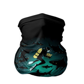 Бандана-труба 3D с принтом Подводный мир в Белгороде, 100% полиэстер, ткань с особыми свойствами — Activecool | плотность 150‒180 г/м2; хорошо тянется, но сохраняет форму | fish | ocean | predator | sea | shark | under | акула | вода | дайвер | дайвинг | море | океан | рыба | хищник