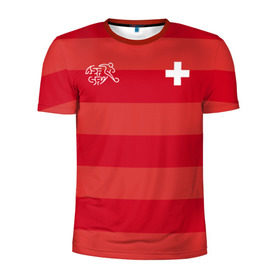 Мужская футболка 3D спортивная с принтом Сборная Швейцарии в Белгороде, 100% полиэстер с улучшенными характеристиками | приталенный силуэт, круглая горловина, широкие плечи, сужается к линии бедра | Тематика изображения на принте: футбол | швейцария