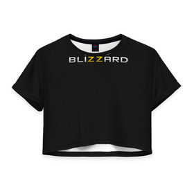 Женская футболка 3D укороченная с принтом Blizzard не такой в Белгороде, 100% полиэстер | круглая горловина, длина футболки до линии талии, рукава с отворотами | 