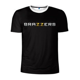 Мужская футболка 3D спортивная с принтом Brazzers в Белгороде, 100% полиэстер с улучшенными характеристиками | приталенный силуэт, круглая горловина, широкие плечи, сужается к линии бедра | 