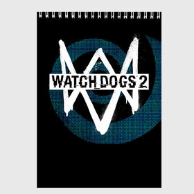 Скетчбук с принтом Watch Dogs 2 в Белгороде, 100% бумага
 | 48 листов, плотность листов — 100 г/м2, плотность картонной обложки — 250 г/м2. Листы скреплены сверху удобной пружинной спиралью | dogs | ubisoft | watch | watchdogs | псы | сторожевые | хакер