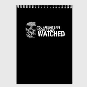 Скетчбук с принтом Watch Dogs 2 в Белгороде, 100% бумага
 | 48 листов, плотность листов — 100 г/м2, плотность картонной обложки — 250 г/м2. Листы скреплены сверху удобной пружинной спиралью | dogs | ubisoft | watch | watchdogs | псы | сторожевые | хакер