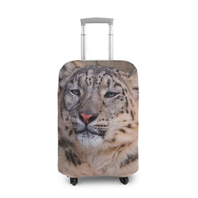 Чехол для чемодана 3D с принтом Леопард в Белгороде, 86% полиэфир, 14% спандекс | двустороннее нанесение принта, прорези для ручек и колес | animal | leopard | look | predator | spotted | wild | взгляд | дикий | животное | леопард | пятнистый | хищник