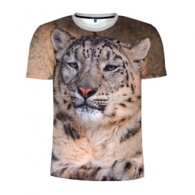 Мужская футболка 3D спортивная с принтом Леопард в Белгороде, 100% полиэстер с улучшенными характеристиками | приталенный силуэт, круглая горловина, широкие плечи, сужается к линии бедра | animal | leopard | look | predator | spotted | wild | взгляд | дикий | животное | леопард | пятнистый | хищник