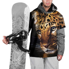 Накидка на куртку 3D с принтом Леопард в Белгороде, 100% полиэстер |  | animal | leopard | look | predator | spotted | wild | взгляд | дикий | животное | леопард | пятнистый | хищник