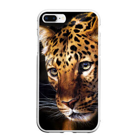 Чехол для iPhone 7Plus/8 Plus матовый с принтом Леопард в Белгороде, Силикон | Область печати: задняя сторона чехла, без боковых панелей | animal | leopard | look | predator | spotted | wild | взгляд | дикий | животное | леопард | пятнистый | хищник