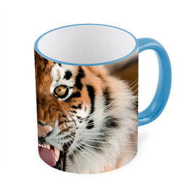 Кружка 3D с принтом Тигр в Белгороде, керамика | ёмкость 330 мл | Тематика изображения на принте: animal | predator | striped | tiger | view | wild | взгляд | дикий | животное | полосатый | тигр | хищник