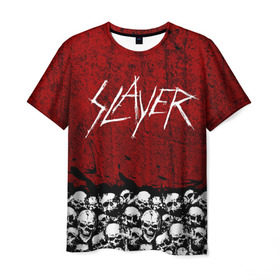 Мужская футболка 3D с принтом Slayer Red в Белгороде, 100% полиэфир | прямой крой, круглый вырез горловины, длина до линии бедер | metal | rock | метал | рок | слэйер | трэш | череп