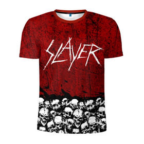 Мужская футболка 3D спортивная с принтом Slayer Red в Белгороде, 100% полиэстер с улучшенными характеристиками | приталенный силуэт, круглая горловина, широкие плечи, сужается к линии бедра | metal | rock | метал | рок | слэйер | трэш | череп