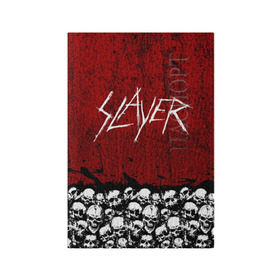 Обложка для паспорта матовая кожа с принтом Slayer Red в Белгороде, натуральная матовая кожа | размер 19,3 х 13,7 см; прозрачные пластиковые крепления | metal | rock | метал | рок | слэйер | трэш | череп