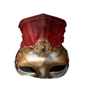 Бандана-труба 3D с принтом Венецианская маска в Белгороде, 100% полиэстер, ткань с особыми свойствами — Activecool | плотность 150‒180 г/м2; хорошо тянется, но сохраняет форму | венеция | италия | карнавал | красный | лицо | перья