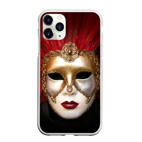 Чехол для iPhone 11 Pro матовый с принтом Венецианская маска в Белгороде, Силикон |  | венеция | италия | карнавал | красный | лицо | перья
