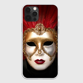 Чехол для iPhone 12 Pro с принтом Венецианская маска в Белгороде, силикон | область печати: задняя сторона чехла, без боковых панелей | венеция | италия | карнавал | красный | лицо | перья