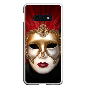 Чехол для Samsung S10E с принтом Венецианская маска в Белгороде, Силикон | Область печати: задняя сторона чехла, без боковых панелей | венеция | италия | карнавал | красный | лицо | перья