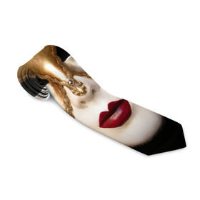 Галстук 3D с принтом Венецианская маска в Белгороде, 100% полиэстер | Длина 148 см; Плотность 150-180 г/м2 | Тематика изображения на принте: венеция | италия | карнавал | красный | лицо | перья