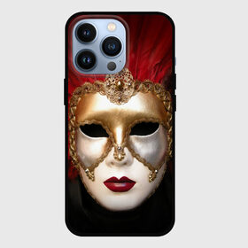 Чехол для iPhone 13 Pro с принтом Венецианская маска в Белгороде,  |  | Тематика изображения на принте: венеция | италия | карнавал | красный | лицо | перья