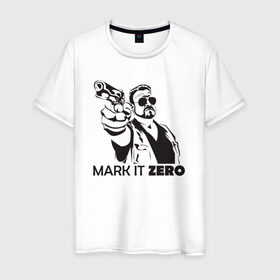 Мужская футболка хлопок с принтом Walter Sobchak в Белгороде, 100% хлопок | прямой крой, круглый вырез горловины, длина до линии бедер, слегка спущенное плечо. | the big lebowski | walter sobchak | большой лебовски