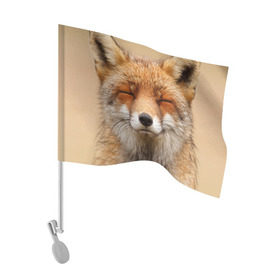 Флаг для автомобиля с принтом Лиса в Белгороде, 100% полиэстер | Размер: 30*21 см | animal | baby | fox | look | predator | red | sly | wild | взгляд | дикая | животное | лиса | малыш | рыжая | хитрая | хищник