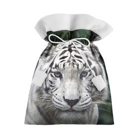 Подарочный 3D мешок с принтом Белый тигр в Белгороде, 100% полиэстер | Размер: 29*39 см | Тематика изображения на принте: animal | jungle | look | predator | tiger | white | wild | белый | взгляд | джунгли | дикий | животное | тигр | хищник