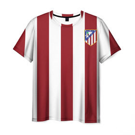 Мужская футболка 3D с принтом Атлетико Мадрид в Белгороде, 100% полиэфир | прямой крой, круглый вырез горловины, длина до линии бедер | атлетико мадрид