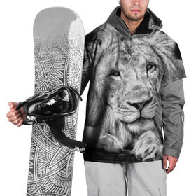 Накидка на куртку 3D с принтом Лев в Белгороде, 100% полиэстер |  | animal | black   white | king | lies | lion | look | predator | wild | взгляд | дикий | животное | зверь | лев | лежит | хищник | царь | черно   белый