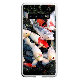 Чехол для Samsung Galaxy S10 с принтом Koi Fish (карпы кои) в Белгороде, Силикон | Область печати: задняя сторона чехла, без боковых панелей | bright | brocade | carp | color | decorative | depth | exotic | fish | koi | koi fish | sea | water | вода | глубина | декоративные | карпы | кои | море | парчовый | рыбки | цвет | экзотические | яркий