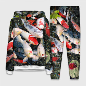 Женский костюм 3D (с толстовкой) с принтом Koi Fish (карпы кои) в Белгороде,  |  | bright | brocade | carp | color | decorative | depth | exotic | fish | koi | koi fish | sea | water | вода | глубина | декоративные | карпы | кои | море | парчовый | рыбки | цвет | экзотические | яркий