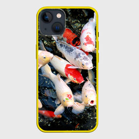 Чехол для iPhone 13 с принтом Koi Fish (карпы кои) в Белгороде,  |  | bright | brocade | carp | color | decorative | depth | exotic | fish | koi | koi fish | sea | water | вода | глубина | декоративные | карпы | кои | море | парчовый | рыбки | цвет | экзотические | яркий