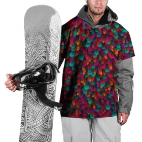 Накидка на куртку 3D с принтом Перья в Белгороде, 100% полиэстер |  | петух | попугай | птица | разноцветный | текстура | чудо