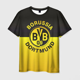 Мужская футболка 3D с принтом Borussia Dortmund FC в Белгороде, 100% полиэфир | прямой крой, круглый вырез горловины, длина до линии бедер | боруссия | германия | дортмунд | клуб | фк | футбол | футбольный