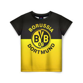 Детская футболка 3D с принтом Borussia Dortmund FC в Белгороде, 100% гипоаллергенный полиэфир | прямой крой, круглый вырез горловины, длина до линии бедер, чуть спущенное плечо, ткань немного тянется | боруссия | германия | дортмунд | клуб | фк | футбол | футбольный