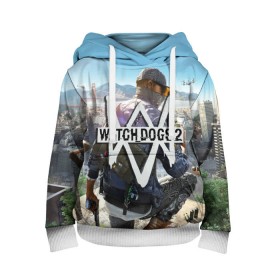 Детская толстовка 3D с принтом Watch Dogs 2 в Белгороде, 100% полиэстер | двухслойный капюшон со шнурком для регулировки, мягкие манжеты на рукавах и по низу толстовки, спереди карман-кенгуру с мягким внутренним слоем | watchdogs