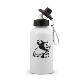 Бутылка спортивная с принтом Панда в Белгороде, металл | емкость — 500 мл, в комплекте две пластиковые крышки и карабин для крепления | кунг фу | мульт | панда