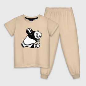 Детская пижама хлопок с принтом Панда в Белгороде, 100% хлопок |  брюки и футболка прямого кроя, без карманов, на брюках мягкая резинка на поясе и по низу штанин
 | кунг фу | мульт | панда