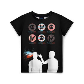 Детская футболка 3D с принтом Twenty one pilots в Белгороде, 100% гипоаллергенный полиэфир | прямой крой, круглый вырез горловины, длина до линии бедер, чуть спущенное плечо, ткань немного тянется | Тематика изображения на принте: rock | t.o.p. | top | twenty one pilots | рок