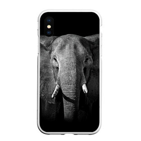 Чехол для iPhone XS Max матовый с принтом Слон в Белгороде, Силикон | Область печати: задняя сторона чехла, без боковых панелей | animal | big | black   white | elephant | wild | большой | дикий | животное | слон | черно   белый