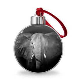 Ёлочный шар с принтом Слон в Белгороде, Пластик | Диаметр: 77 мм | animal | big | black   white | elephant | wild | большой | дикий | животное | слон | черно   белый
