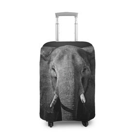 Чехол для чемодана 3D с принтом Слон в Белгороде, 86% полиэфир, 14% спандекс | двустороннее нанесение принта, прорези для ручек и колес | animal | big | black   white | elephant | wild | большой | дикий | животное | слон | черно   белый