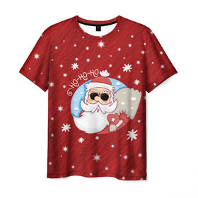 Мужская футболка 3D с принтом HoHoHo в Белгороде, 100% полиэфир | прямой крой, круглый вырез горловины, длина до линии бедер | 2017 год | deer | ho | merry christmas | new year | santa | дед мороз | зима | клаус | новый год | ночь | праздник | рождество | санта | снег