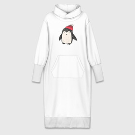 Платье удлиненное хлопок с принтом Пингвин в шапке в Белгороде,  |  | милота