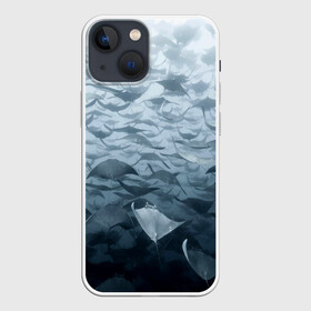 Чехол для iPhone 13 mini с принтом Электрические скаты в Белгороде,  |  | depth | fish | lot | ocean | power | rays | school | sea | water | вода | глубина | косяк | много | море | океан | рыбы | скаты | электрические