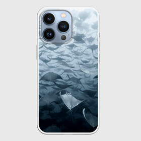 Чехол для iPhone 13 Pro с принтом Электрические скаты в Белгороде,  |  | Тематика изображения на принте: depth | fish | lot | ocean | power | rays | school | sea | water | вода | глубина | косяк | много | море | океан | рыбы | скаты | электрические