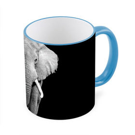 Кружка 3D с принтом Слон в Белгороде, керамика | ёмкость 330 мл | africa | big | black   white | elephant is an animal | shroud | tusks | африка | бивни | большой | животное | идет | савана | слон | черно   белый
