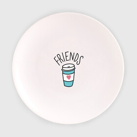 Тарелка с принтом best friends в Белгороде, фарфор | диаметр - 210 мм
диаметр для нанесения принта - 120 мм | Тематика изображения на принте: coffee | friends | hamburger | еда | кофе | парные