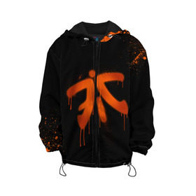 Детская куртка 3D с принтом cs:go - Fnatic (Black collection) в Белгороде, 100% полиэстер | застежка — молния, подол и капюшон оформлены резинкой с фиксаторами, по бокам — два кармана без застежек, один потайной карман на груди, плотность верхнего слоя — 90 г/м2; плотность флисового подклада — 260 г/м2 | Тематика изображения на принте: 0x000000123 | cs | csgo | fnatic | кс | ксго | фнатик