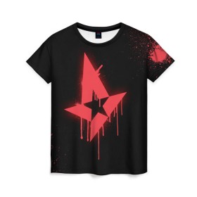 Женская футболка 3D с принтом cs:go - Astralis (Black collection) в Белгороде, 100% полиэфир ( синтетическое хлопкоподобное полотно) | прямой крой, круглый вырез горловины, длина до линии бедер | Тематика изображения на принте: 0x000000123 | astralis | cs | csgo | астралис | кс | ксго