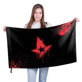 Флаг 3D с принтом cs:go - Astralis (Black collection) в Белгороде, 100% полиэстер | плотность ткани — 95 г/м2, размер — 67 х 109 см. Принт наносится с одной стороны | 0x000000123 | astralis | cs | csgo | астралис | кс | ксго