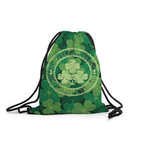 Рюкзак-мешок 3D с принтом Ireland, Happy St. Patrick`s Day в Белгороде, 100% полиэстер | плотность ткани — 200 г/м2, размер — 35 х 45 см; лямки — толстые шнурки, застежка на шнуровке, без карманов и подкладки | background | clover | four | green | happy st. patricks day | holiday | ireland | leaf | petal | plant | print | зеленый | ирландия | клевер | лепесток | лист | печать | праздник | растение | счастливого святого патрика | фон | четыре