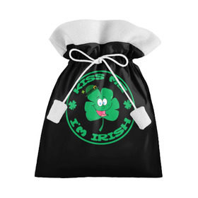 Подарочный 3D мешок с принтом Ireland, Kiss me, I`m Irish в Белгороде, 100% полиэстер | Размер: 29*39 см | Тематика изображения на принте: animation | background | black | clover | four | green | hat | im irish | ireland | kiss me | leaf | petal | printing | smile | анимация | зелёный | ирландец | ирландия | клевер | лепесток | листок | меня | печать | поцелуй | улыбка | фон | черный | четыр