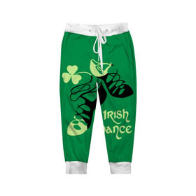 Детские брюки 3D с принтом Ireland, Irish dance в Белгороде, 100% полиэстер | манжеты по низу, эластичный пояс регулируется шнурком, по бокам два кармана без застежек, внутренняя часть кармана из мелкой сетки | background | black | clover | dance | green | ireland | irish | petal | soft shoes | зеленый | ирландия | ирландский | клевер | лепесток | мягкая | обувь | танец | фон | черная
